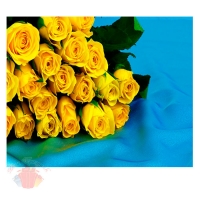 Пакет КАРТОН-ГИГАНТ Желтые розы на голубом, 64*40 см
