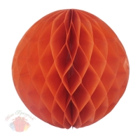Бумажное украшение шар 30 см оранжевый