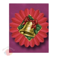 Бумажные новогодние украшения Фант красный с колокольчиком 61 см