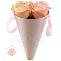 Бумажный конус для цветов Розовый 30*14 см