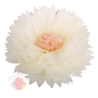 Бумажный цветок 40 / 15 см бежевый персиковый