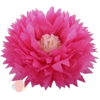 Бумажный цветок 50 / 23 см амарантовый бежевый