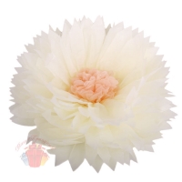 Бумажный цветок 50 / 23 см бежевый персиковый