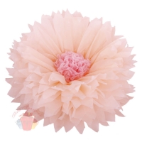 Бумажный цветок 50 / 23 см персиковый розовый