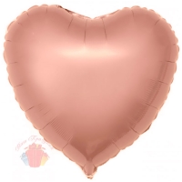 Фольгированный Шар (19''/48 см) Сердце, Розовое Золото, 1 шт.