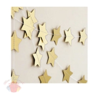 Гирлянды бумажные из звезд (handmade) 7см 4 м Золото