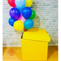 Коробка для воздушных шаров Жёлтая, 60*60*60 см, 1 шт.,