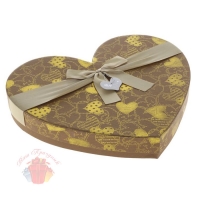 Коробка подарочная сердце для конфет Коричневый 29,5 см × 26 см × 4 см
