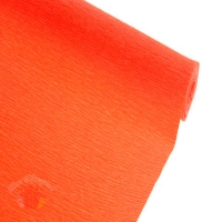 Креп для цветов простой цвет красно-оранжевый 50 см х 2,5 м