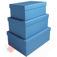 Набор коробок 3 в 1 Однотонный Голубой / прямоугольник