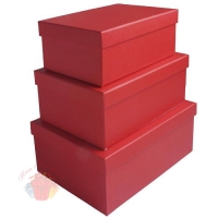 Набор коробок 3 в 1 Однотонный Красный / прямоугольник