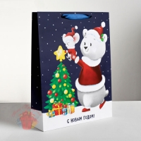 Пакет ламинированный вертикальный «Новогодние друзья», MS 18 x 23 × 8 см