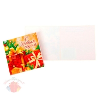 Подарочная мини-открытка Новогодние подарки 7 х 7 см