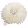 Бумажный цветок 30 / 15 см бежевый белый