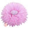 Бумажный цветок 30 / 15 см розовый белый