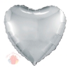 Фольгированный Шар (19''/48 см) Сердце, Серебро, 1 шт