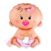 Фольгированный шар (26''/66 см) Фигура, Малышка девочка, Розовый, 1 шт.