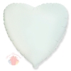 Фольгированный Шар (32''/81 см) Сердце, Белый, 1 шт. с гелием
