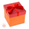 Коробка подарочная бордо с красным бантом 10,0 х 10,0 х 10,0 см