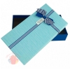 Коробка подарочная "Классика" Голубой с лентой и бантом / прямоугольник  21,5*11*3,5 см