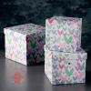 Набор коробок квадрат 3 в 1 "Сердечки", 17 х 17 х 15,5 - 13 х 13 х 11 см