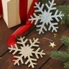 Набор новогодних подвесок Снежинки, 2 шт. в наборе, цвет золото, серебро