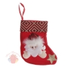 Носок для подарка Дед Мороз красный узор 13 см × 16 см