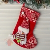 Носок для подарка Подарочек 18,5*26 см, снеговик красный