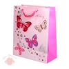 Пакет подарочный "С Днем Рождения. Бабочки" Розовый 26*32 см