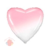 Сердце Бело-розовый градиент / White-Pink gradient с гелием