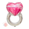 Шар (32''/81 см) Сердце, Кольцо с бриллиантом, Розовый, 1 шт.
