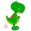Шар (38''/97 см) Фигура, Динозавр Тираннозавр, Зеленый, 1 шт.