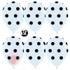 Воздушный шар (12''/30 см) Черные точки, Белый (005), пастель, 5 ст, 12 шт.