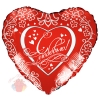 Воздушный шар Сердце, С любовью, Красный, 1 шт. с гелием