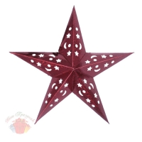 Звезда бумажная 30 см голографическая красная