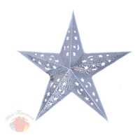 Звезда бумажная 60 см голографическая серебряная