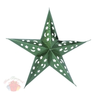 Звезда бумажная 30 см голографическая зеленая